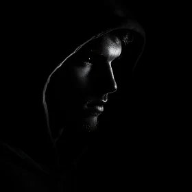 Monochrome Hooded Man