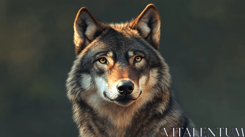 AI ART Wolf Portrait - Wild Animal Art