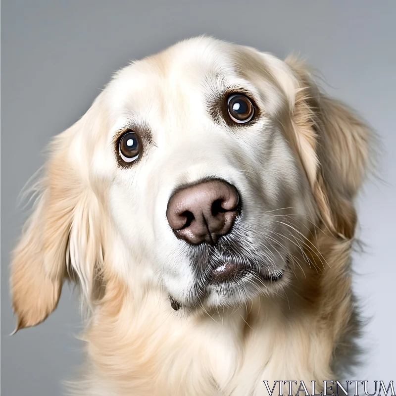 Tender Look of a Golden Retriever Dog AI Image