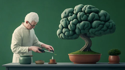 Green Brain Bonsai: A Man's Thoughtful Hobby