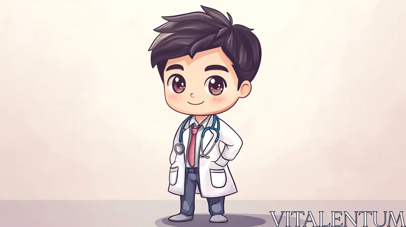 AI ART Chibi Doctor with Stethoscope