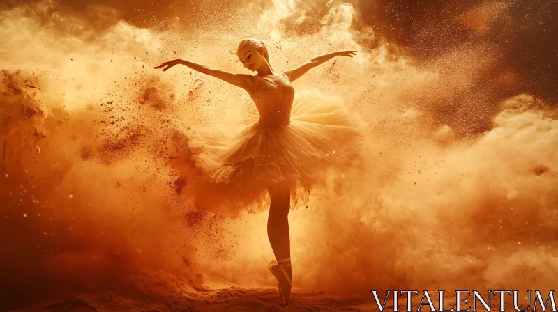 Graceful Ballerina in a Cloud of Dust AI Image