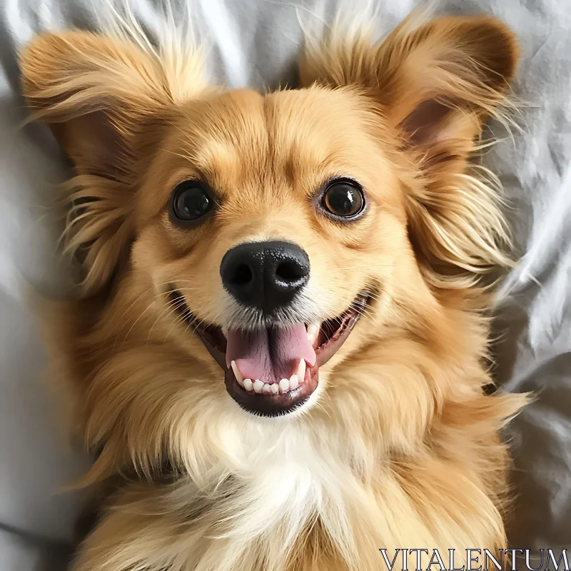 Joyful Golden-Brown Dog Portrait AI Image