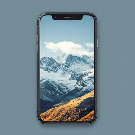 Snowy Mountains on Mobile Screen