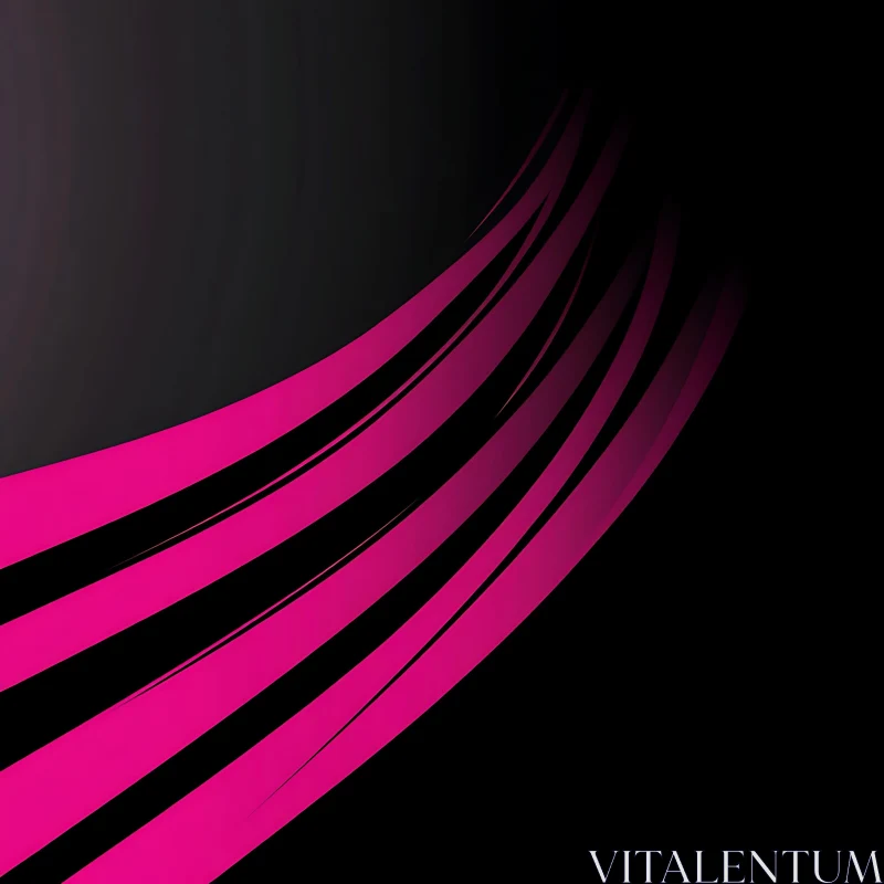 Abstract Pink Curves on Dark Canvas AI Image