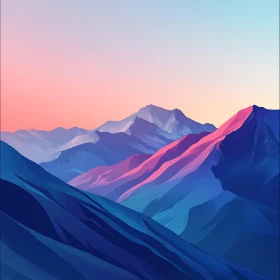 Pastel Mountain Landscape