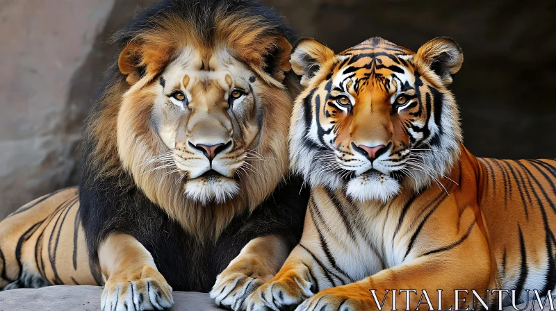 The Lion and Tiger Together AI Image