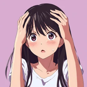 Anime Girl Showing Shocked Expression