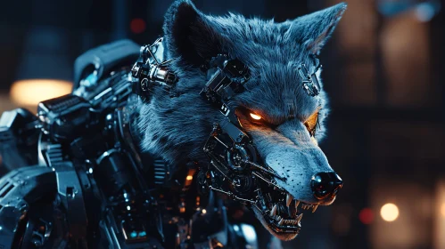 Futuristic Robotic Wolf