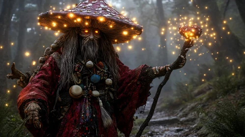 Mystical Forest Dweller with Magic Staff