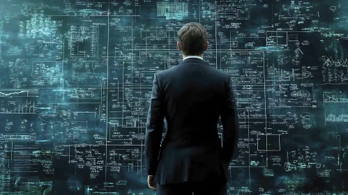 Man and the Wall of Data