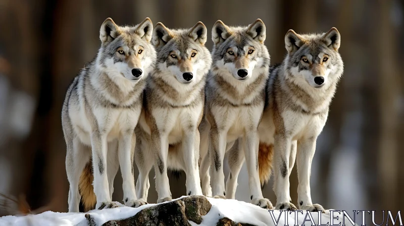 Wolves in Winter AI Image