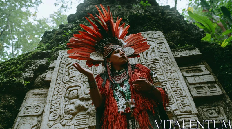 AI ART Person in Traditional Dress at Ruins