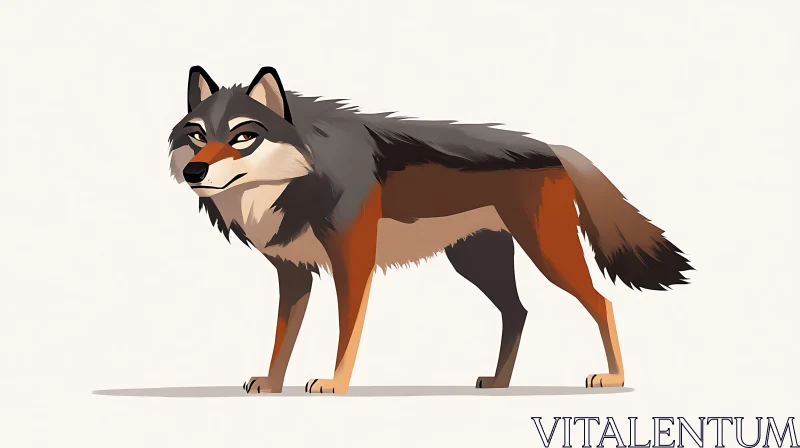 AI ART Modern Wolf Design - Wildlife Illustration