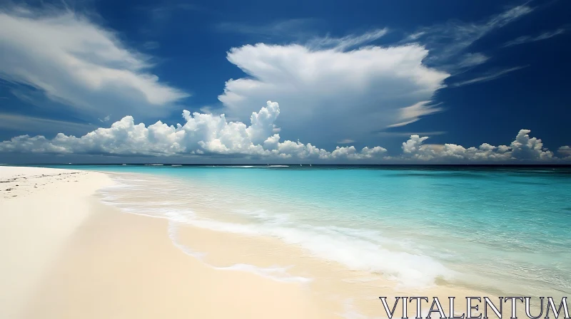 AI ART Tranquil Seascape with White Sand Beach