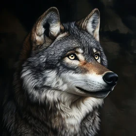 Detailed Wolf Illustration - Wildlife Art