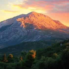 Mountain Sunset Scenery