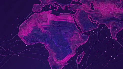 Stylized Topographic Map of the World