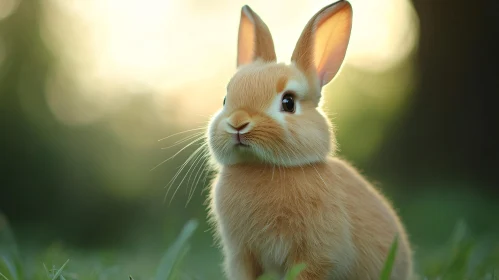 Fluffy Bunny Portrait in the Meadow