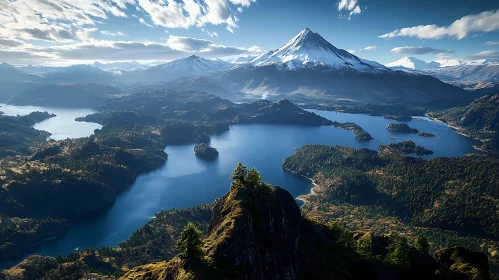 Serene Mountain and Lake Vista