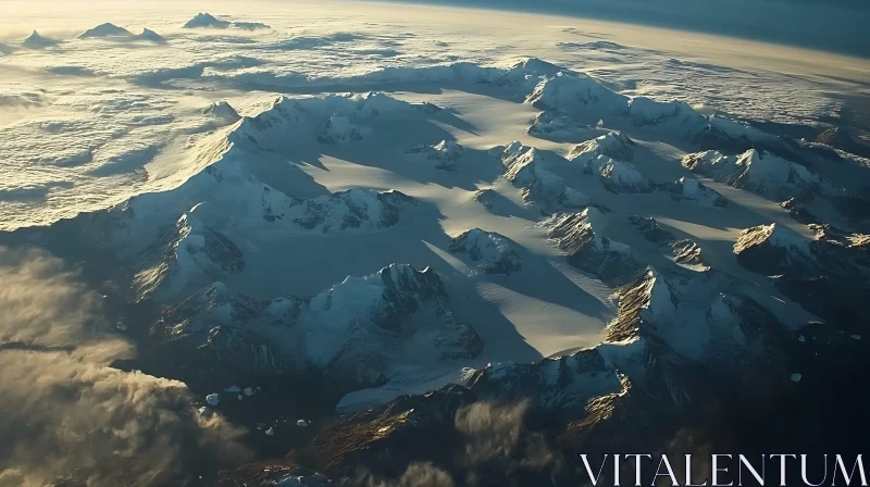 AI ART Mountains Peaks Above the Clouds