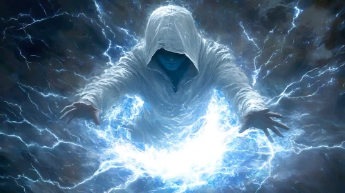 Hooded Figure with Lightning Power
