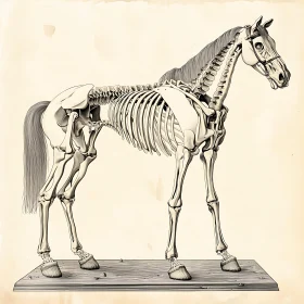 Equine Skeletal Structure Illustration