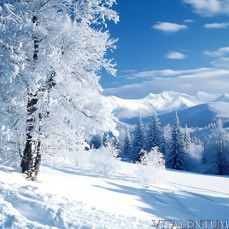 Winter Scenery with Snow Covered Trees
