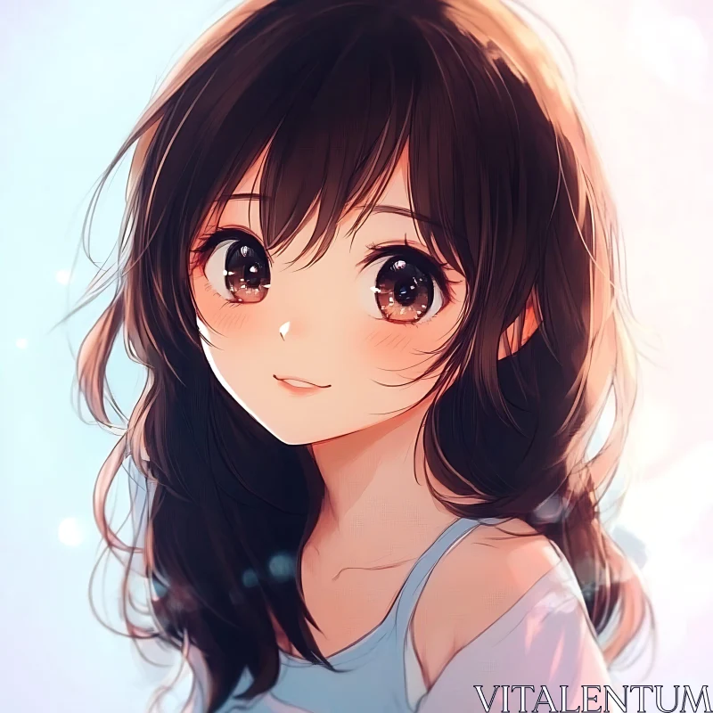 AI ART Beautiful Anime Girl Illustration