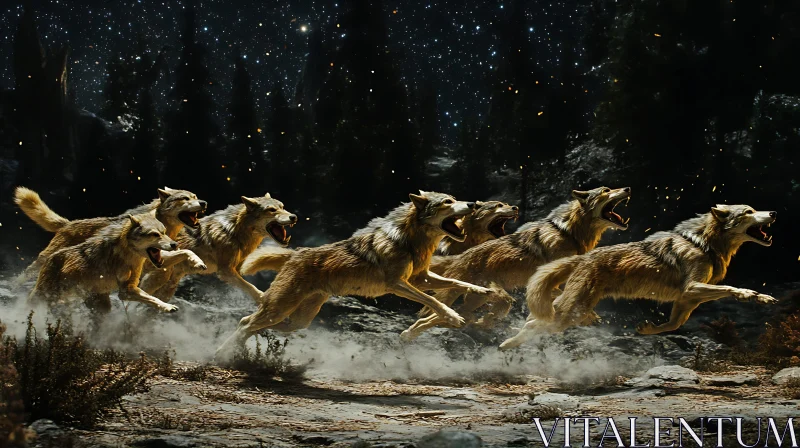 Night Wolves Pack in Motion