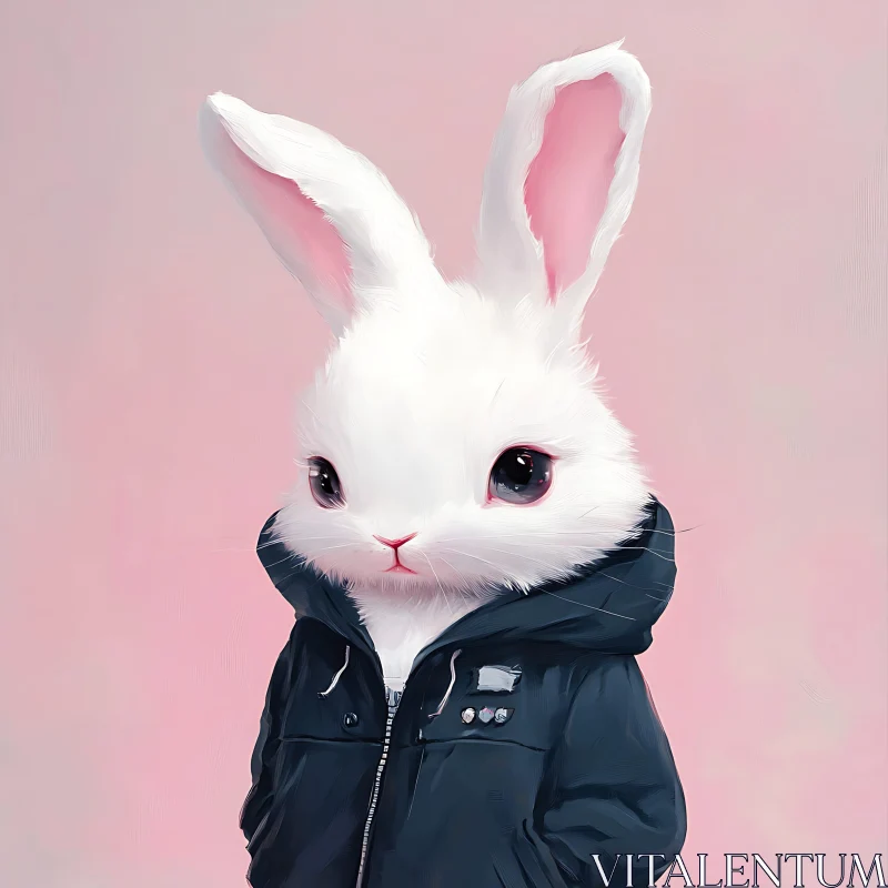Whimsical Bunny Portrait in Jacket