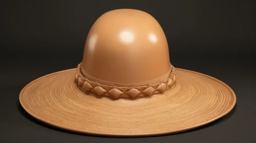 3D Hat in Tan Color on Dark Background | Exquisite Craftsmanship
