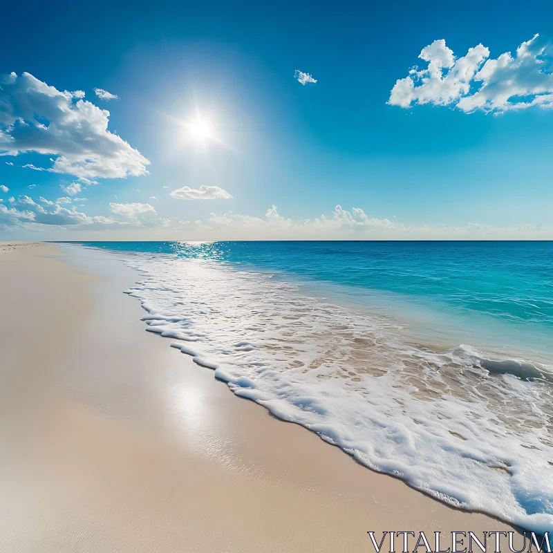Tranquil Ocean View: Beach and Sunlight