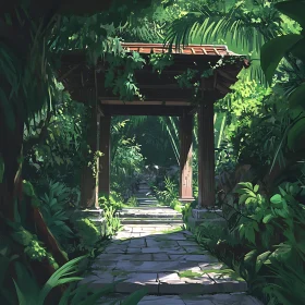Ancient Archway in Tranquil Forest