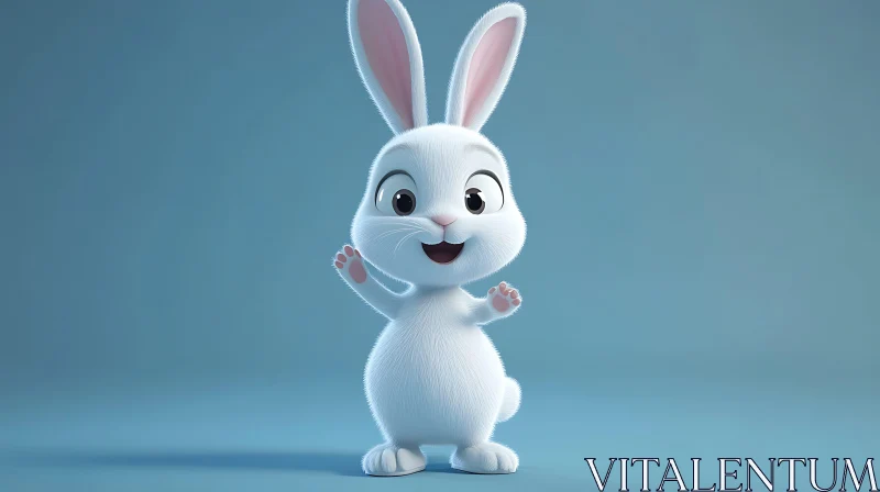 Charming White Rabbit Artwork