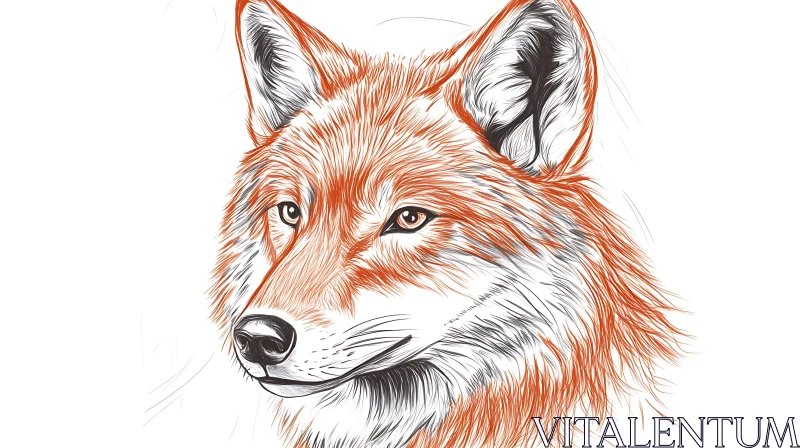 AI ART Artistic Fox Head Illustration