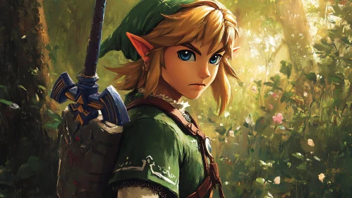 Elf Warrior Portrait in Forest