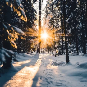 Winter Forest Sunlight