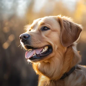 Golden Retriever Close-Up with Joyful Expression