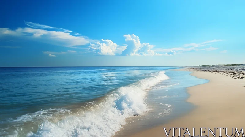 Peaceful Ocean Wave on Sandy Shore