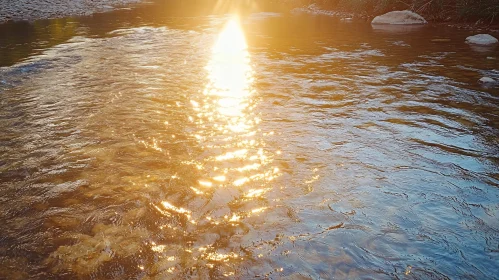 Golden Sunlight on Serene River Waters