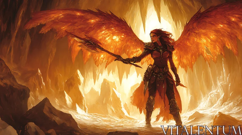 Winged Warrior in Golden Cave