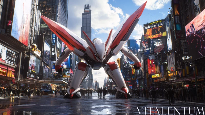 Imposing Mecha in the Heart of the City