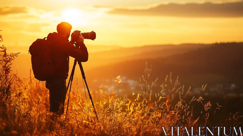 Photographer at Sunset AI Image