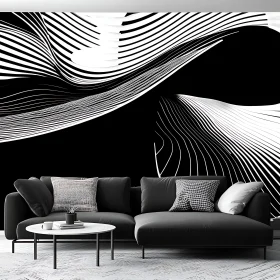 Monochrome Abstract Art in Contemporary Setting