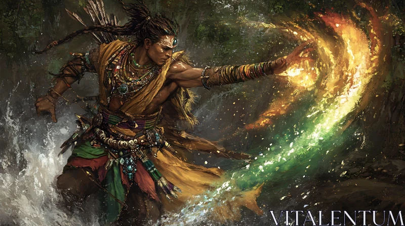 Fantasy Warrior Magic Casting
