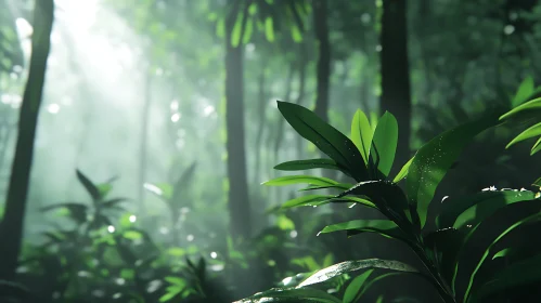 Sunlit Forest Landscape