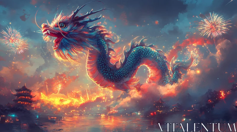 Celestial Dragon Over Water
