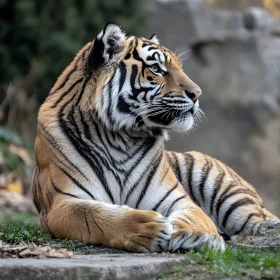 Resting Tiger: A Study in Stripes