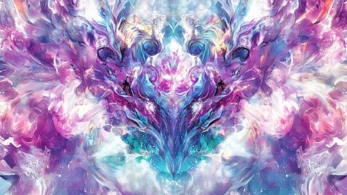 Ethereal Abstract Painting with Swirling Colors